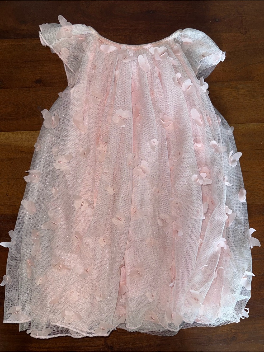 Zunie Pink 3D Floral Tulle Girls' Formal Dress